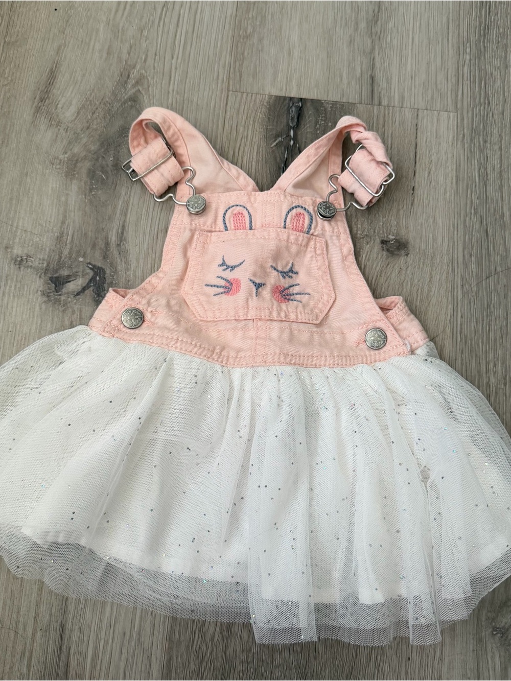 OshKosh B'gosh Pink Bunny Tulle Overall dress
